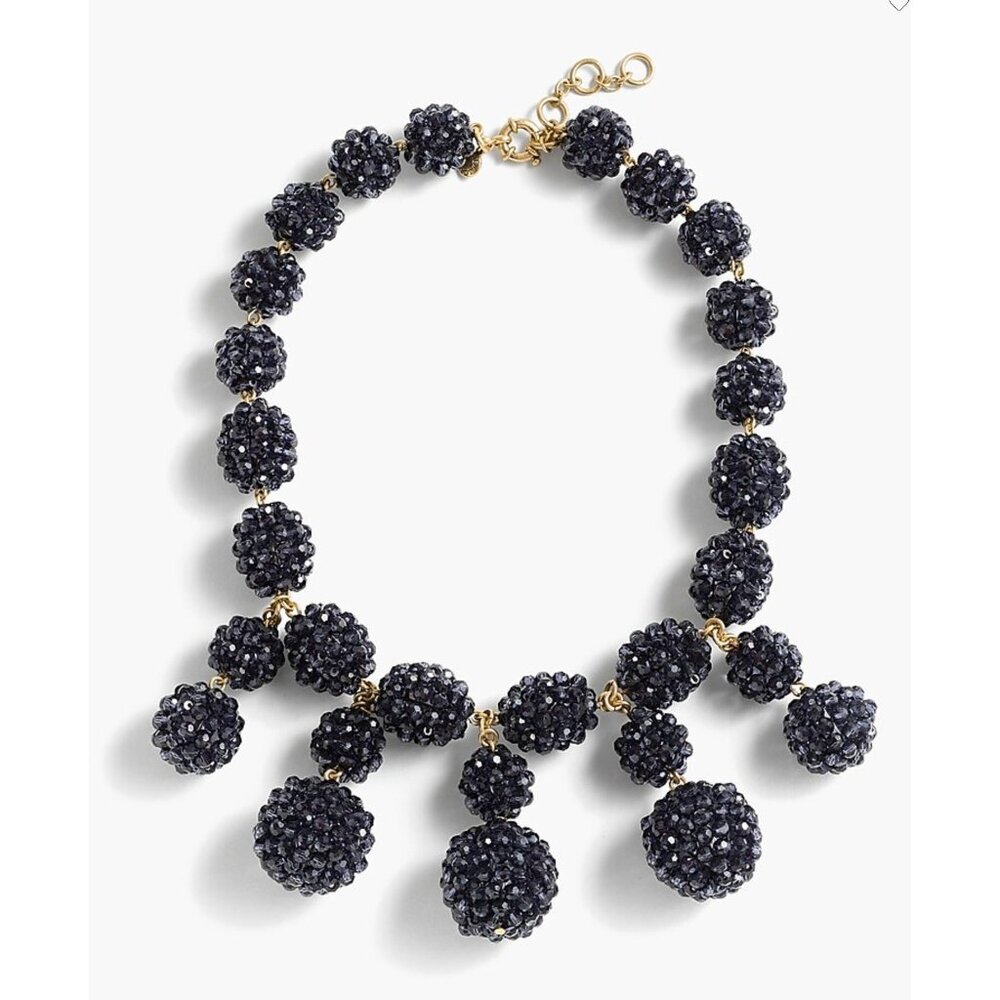 J.Crew Blackberry Statement Necklace in Indigo Blue